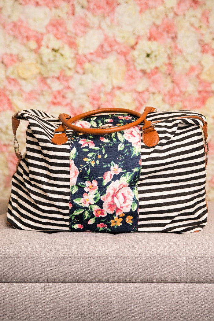 Weekender Floral Stripe Bag