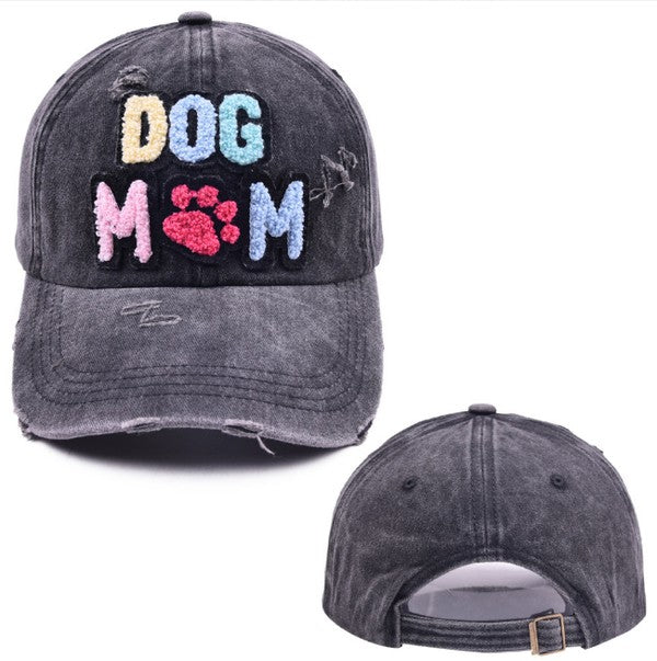 Dog Mom Distressed Patch Hat