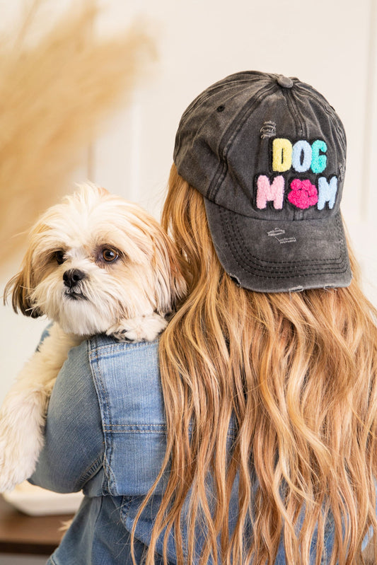 Dog Mom Distressed Patch Hat