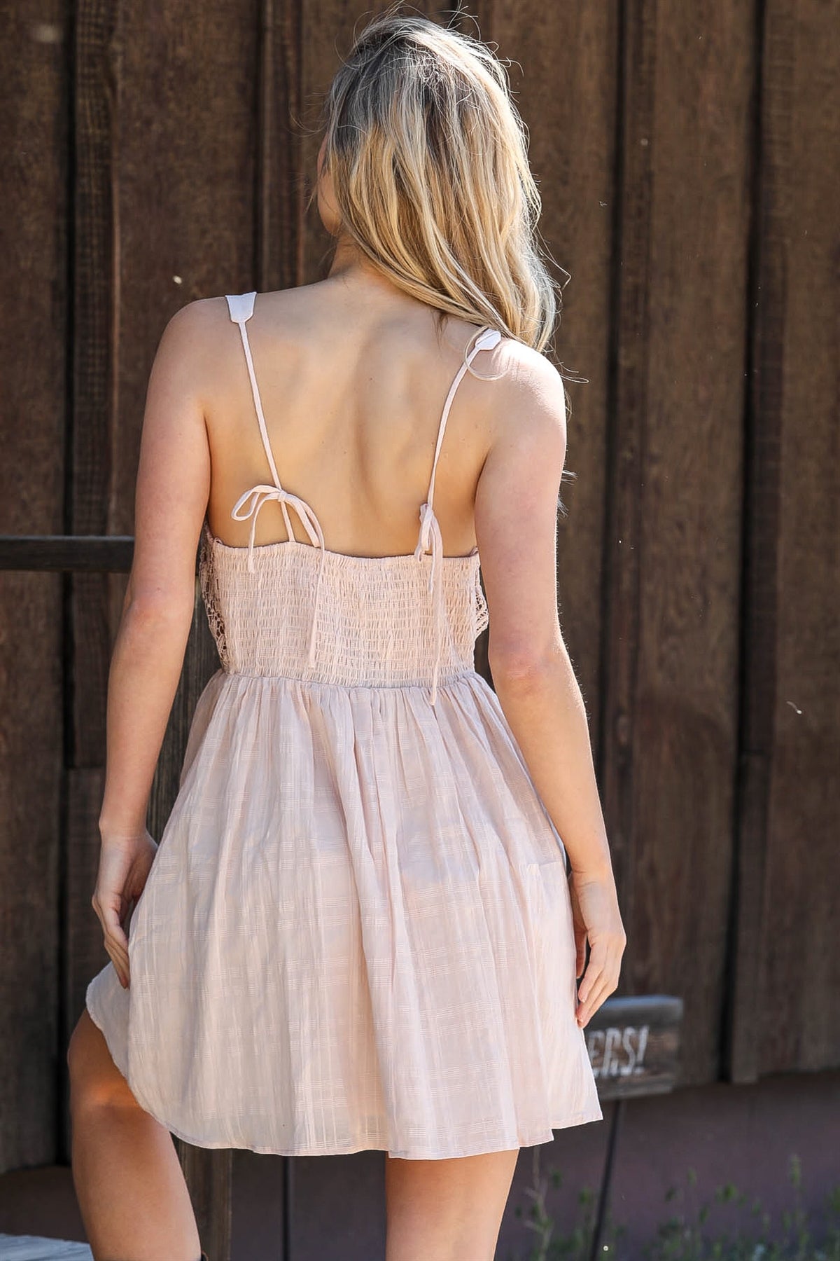 Apricot Crochet Dress